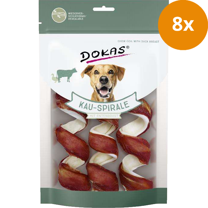 DOKAS Kau-Spirale mit Entenbrust 110 g | Hundesnack
