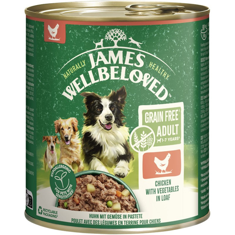 JAMES WELLBELOVED Hund Junior Nassfutter – 6 X 800 G Dosen, Huhn In Pastete, Hypoallergen & Natürlich