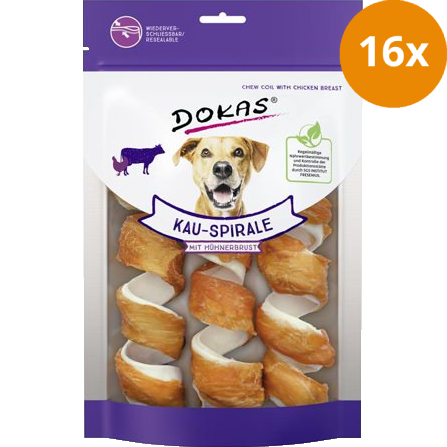 DOKAS Kau-Spirale mit Hühnerbrustfilet 110 g | Hundesnack