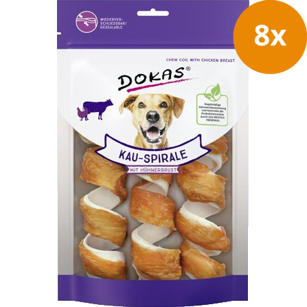 DOKAS Kau-Spirale mit Hühnerbrustfilet 110 g | Hundesnack