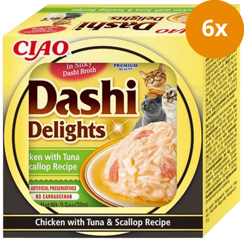 Inaba Cat Dashi Delights Chicken, Tuna & Scallop 70g