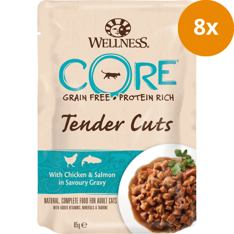 Wellness CORE Tender Cuts Huhn & Lachs in Sauce 85 g