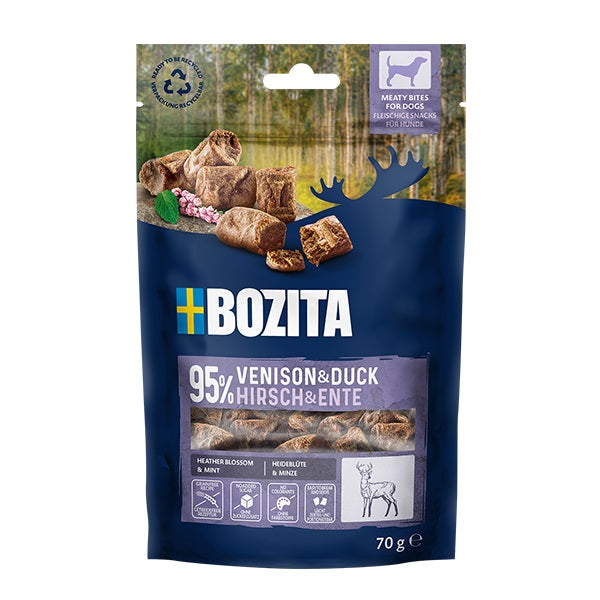 Bozita Dog Purely Puppy & Junior Small Elch 11 kg & 2x GRATIS Bozita Snacks (Ente, Hirsch)