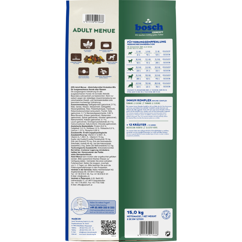 bosch HPC Adult Menue