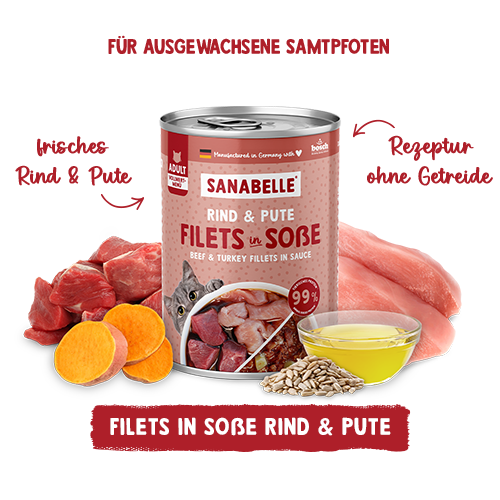 Sanabelle Nassfutter mit Rind & Pute 380 g
