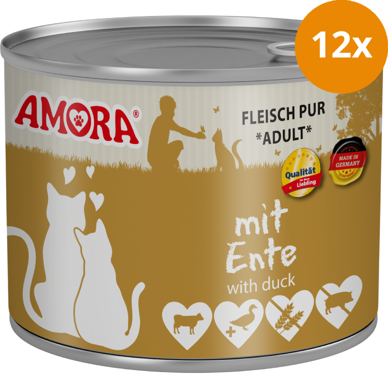 AMORA Fleisch Pur Ente 12 x 200 g
