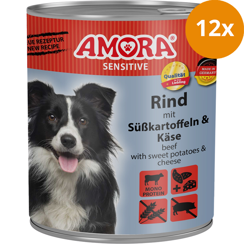 AMORA Sensitive Rind & Süßkartoffel 800 g