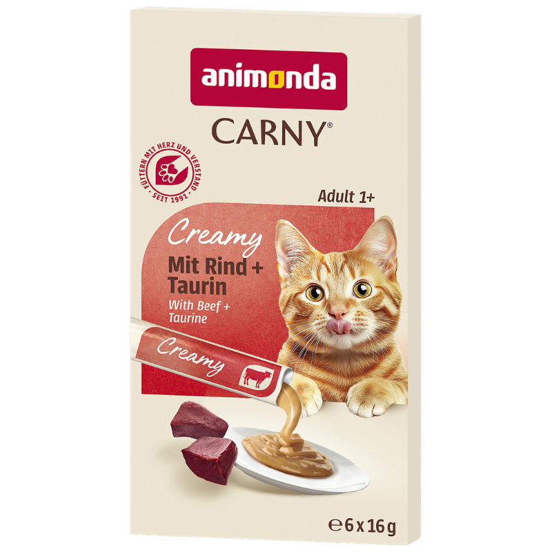 Animonda Cat Carny Creamy Adult mit Rind & Taurin 6 x 16 g