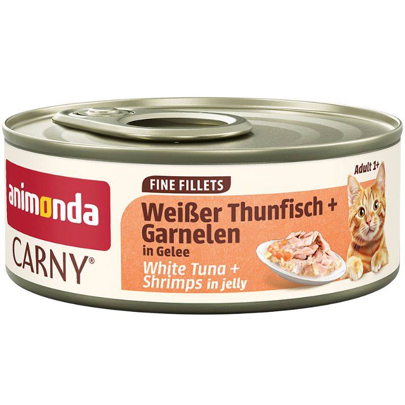 Animonda Cat Carny Fine Fillets Adult Weißer Thunfisch & Garnelen in Gelee 60 g