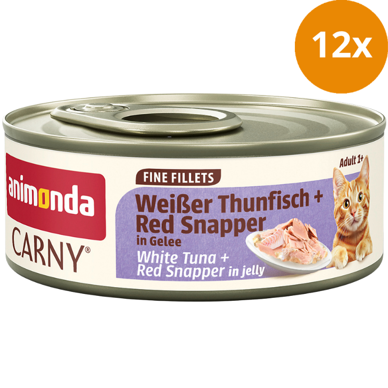 Animonda Cat Carny Fine Fillets Adult Weißer Thunfisch & Red Snapper in Gelee 60 g