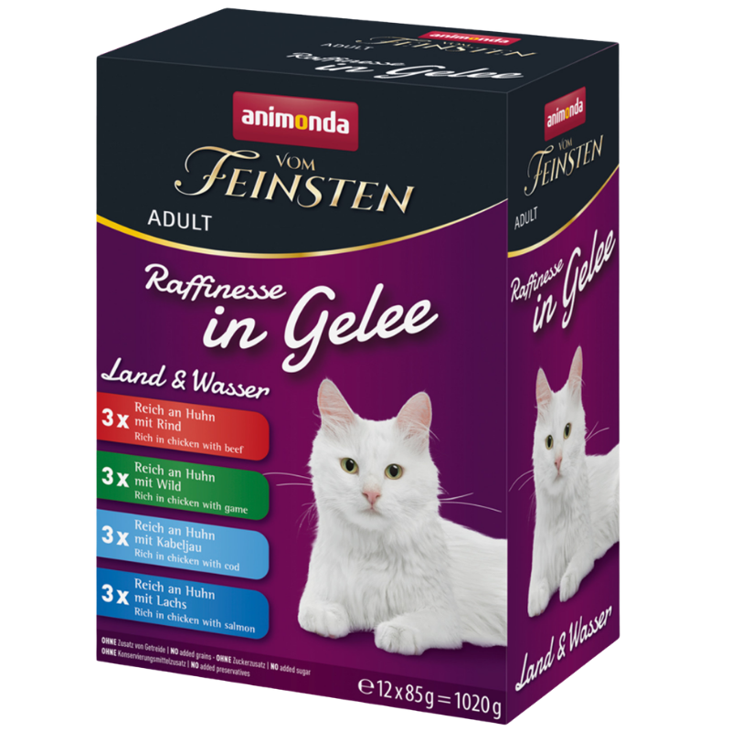 Animonda Cat vom Feinsten Raffinesse in Gelee Adult Mixpack Land & Wasser 12 x 85 g