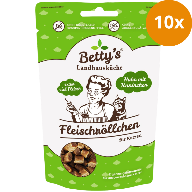 Bettys Landhausküche Cat Snack Fleischröllchen Huhn & Kaninchen 50 g