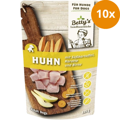 Bettys Landhausküche Hund FB Huhn & Süßkartoffel 125 g