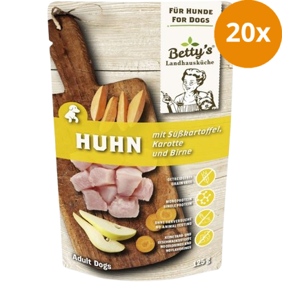 Bettys Landhausküche Hund FB Huhn & Süßkartoffel 125 g