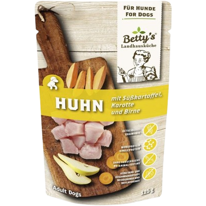 Bettys Landhausküche Hund FB Huhn & Süßkartoffel 125 g