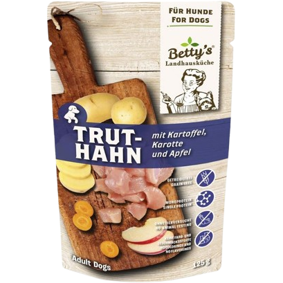 Bettys Landhausküche Hund FB Truthahn mit Kartoffel 125 g