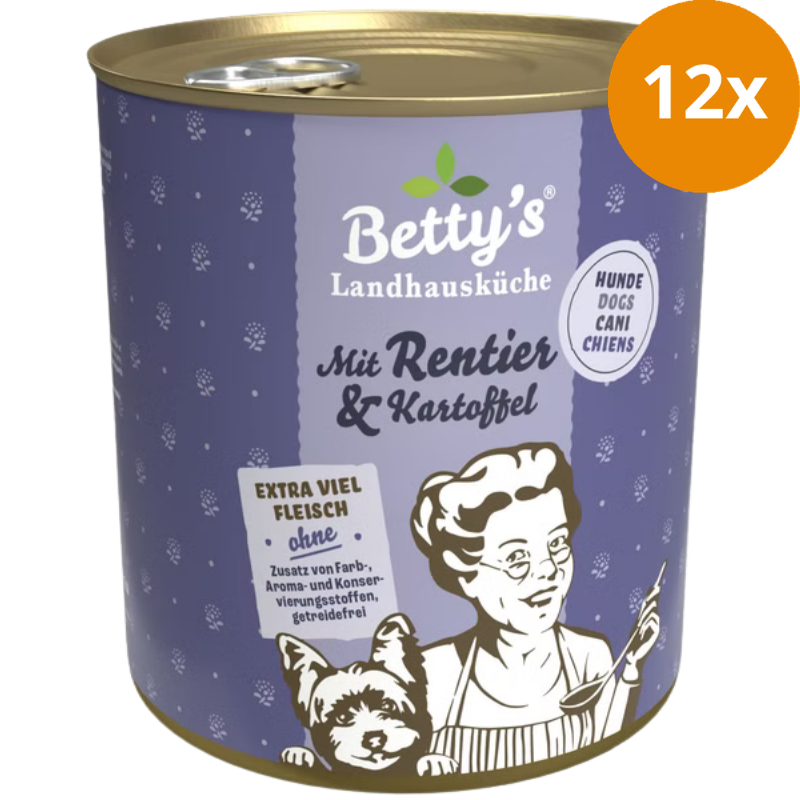 Bettys Landhausküche Hund mit Rentier & Kartoffel 800 g