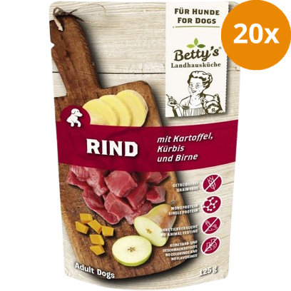 Bettys Landhausküche Hund FB Rind mit Kartoffel 125 g