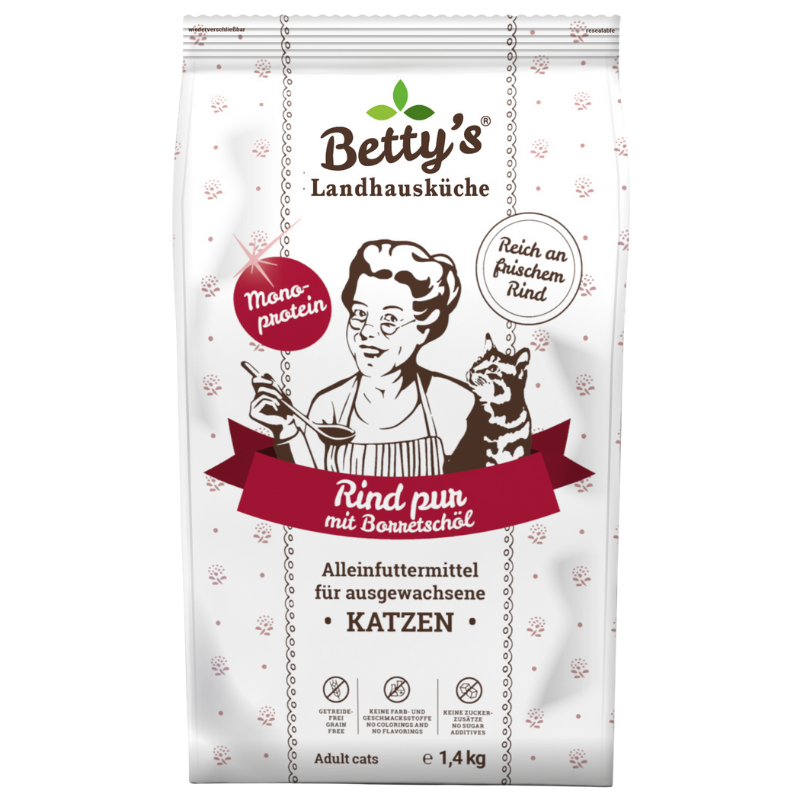 Bettys Landhausküche Katze Adult Trocken Rind pur