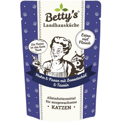 Bettys Landhausküche Katze FB Huhn & Fasan mit Borretschöl 100 g