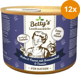 Bettys Landhausküche Katze Dose Huhn & Fasan mit Borretschöl 200 g