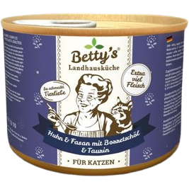 Bettys Landhausküche Katze Dose Huhn & Fasan mit Borretschöl 200 g