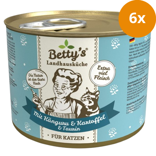 Bettys Landhausküche Katze Dose Känguru mit Kartoffeln 200 g