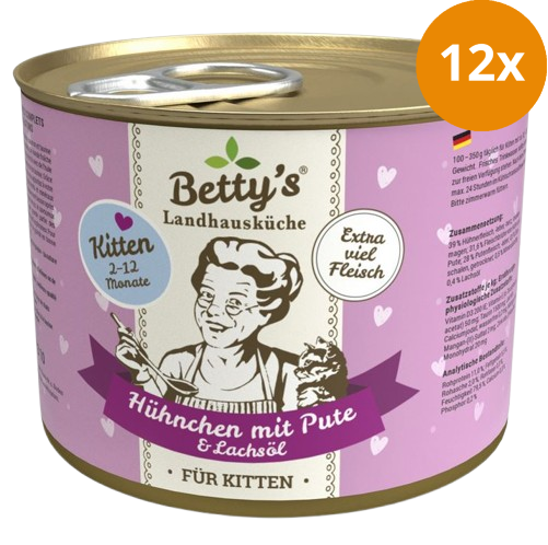 Bettys Landhausküche Katze Dose Kitten Hühnchen mit Pute 200 g