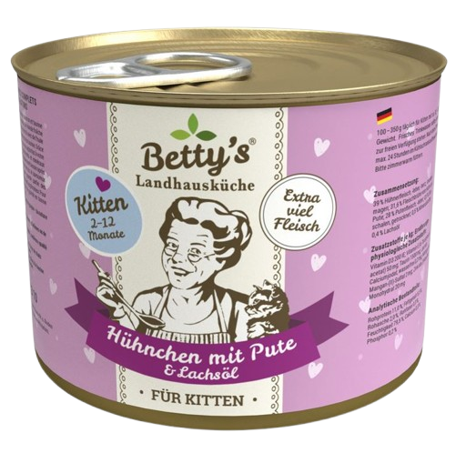 Bettys Landhausküche Katze Dose Kitten Hühnchen mit Pute 200 g