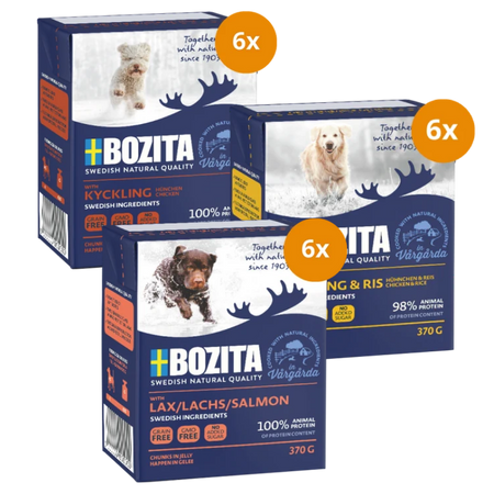 Bozita Dog Happen in Gelee 370 g - Mix Sparpaket