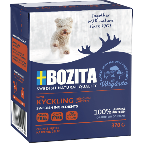 Bozita Happen 18 x 370 g – Probiermix in Gelee: Pute, Rentier & Hühnchen