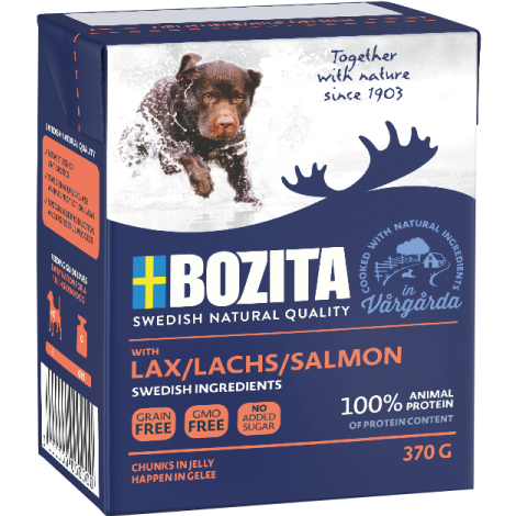 Bozita Happen 18 x 370 g – Probiermix in Gelee: Lachs, Pute & Hühnchen