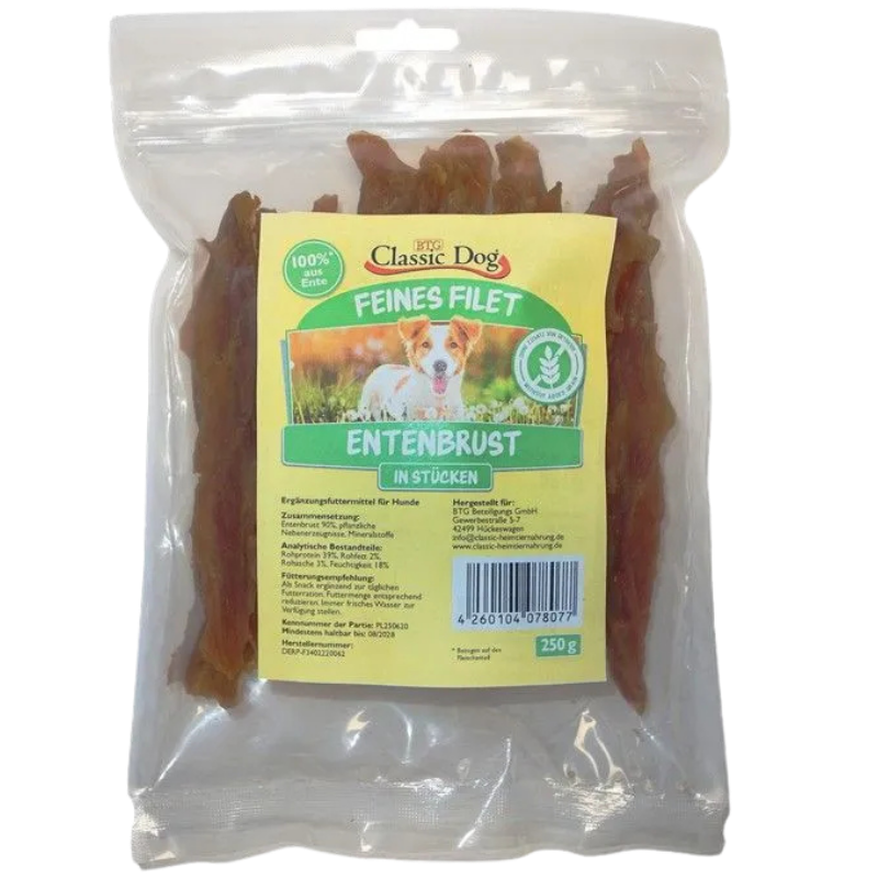 BTG Classic Dog Feines Filet Entenbrustfilets 250 g