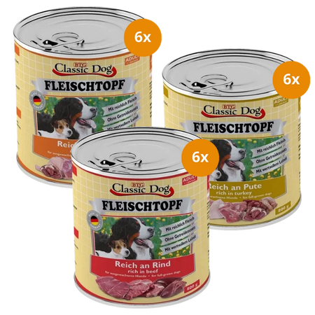 BTG Classic Dog Fleischtopf 800 g - Mix Sparpaket