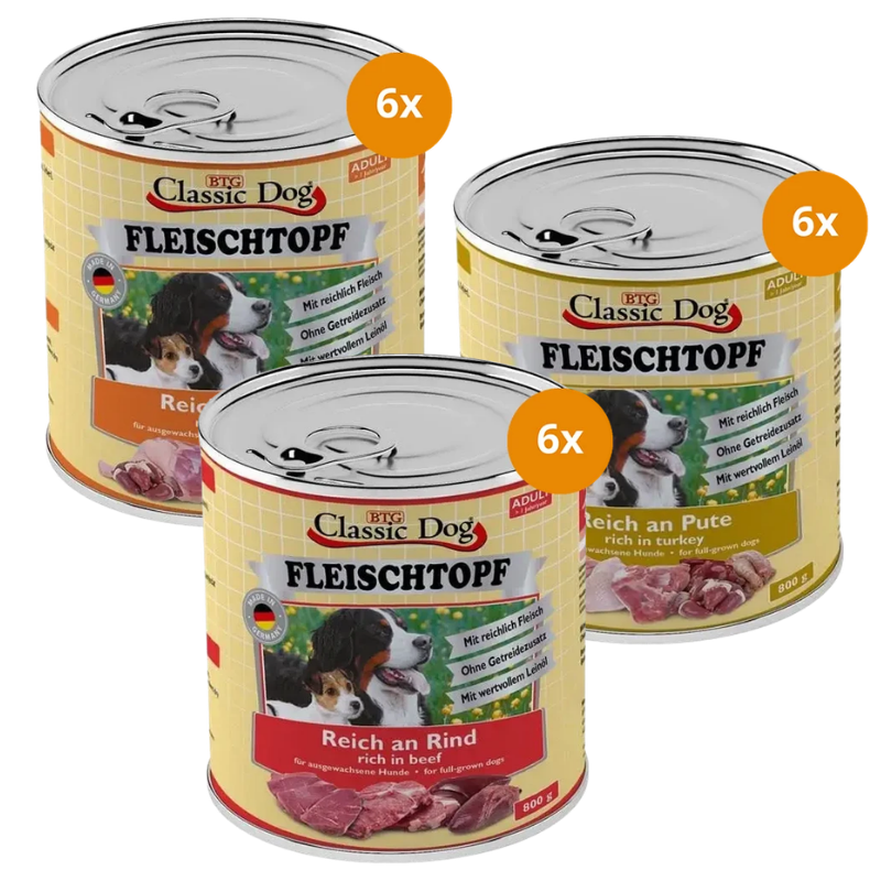 BTG Classic Dog Fleischtopf 800 g - Mix Sparpaket