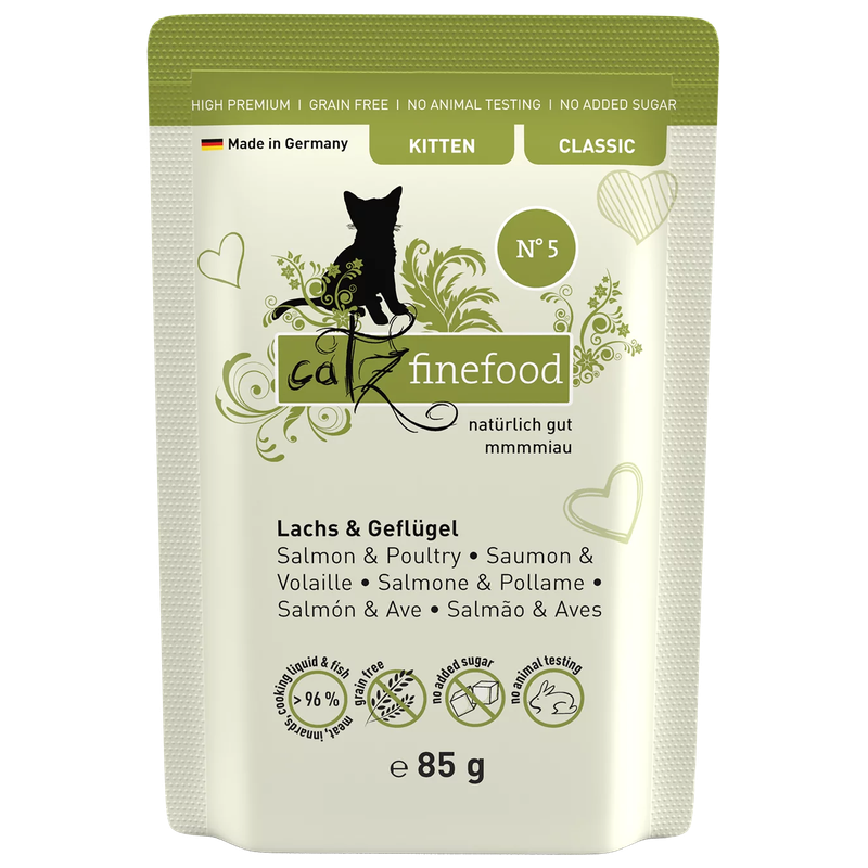 catz finefood CLASSIC KITTEN No. 05 Lachs & Geflügel 85 g
