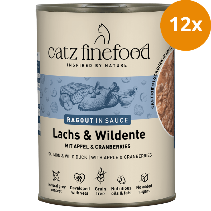 catz finefood Ragout No. 605 Lachs & Wildente 380 g