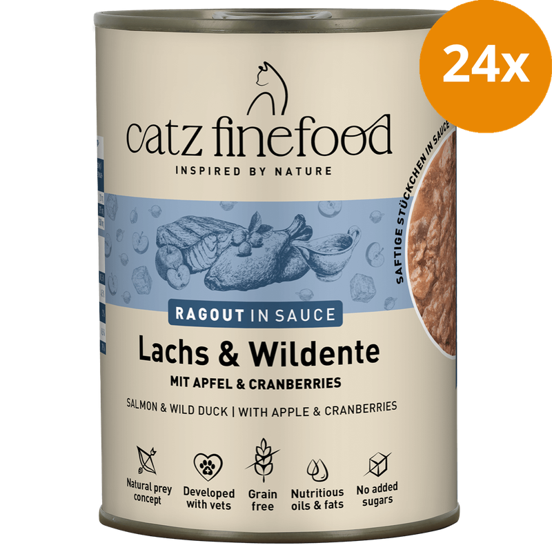 catz finefood Ragout No. 605 Lachs & Wildente 380 g