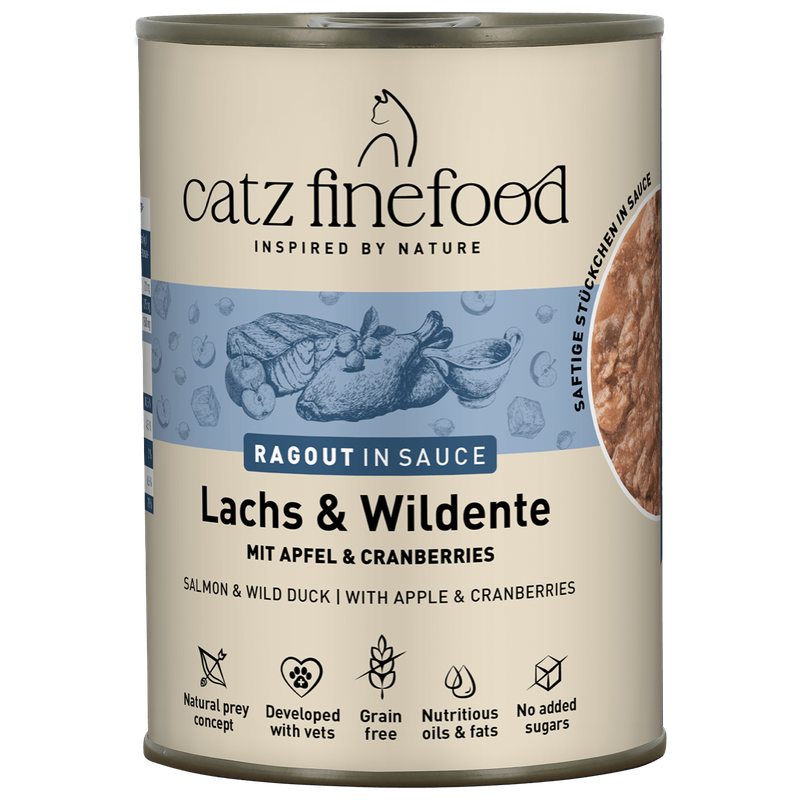 catz finefood Ragout No. 605 Lachs & Wildente 380 g
