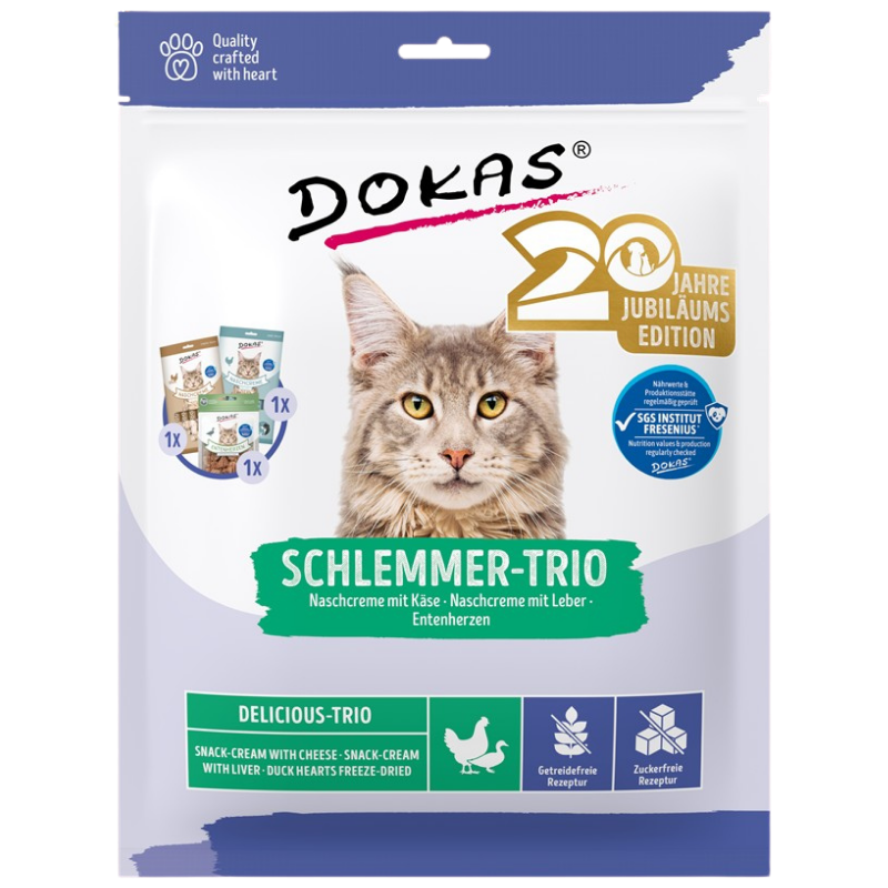 Dokas Cat Schlemmer-Trio: Nasch-Cremes & Entenherzen 195 g