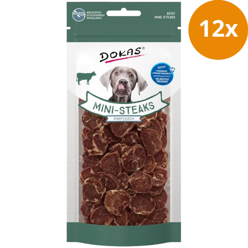 DOKAS Dog Mini Steaks Rindfleisch | Hundesnacks