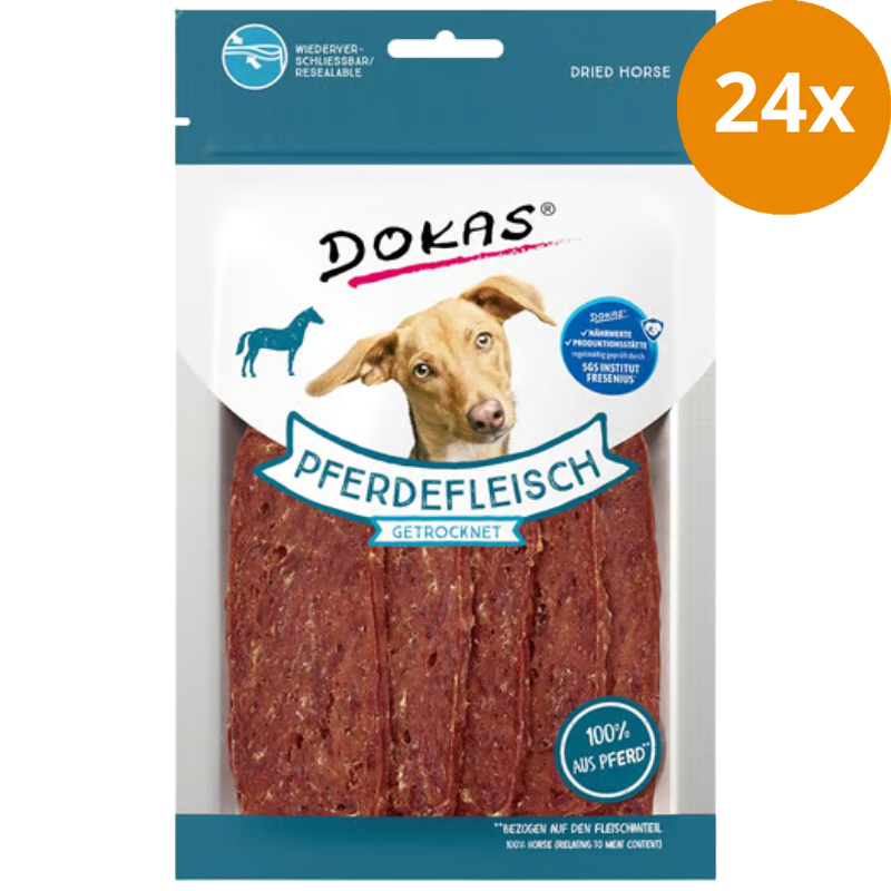 DOKAS Dog Pferdefleisch getrocknet 60 g | Hundesnack