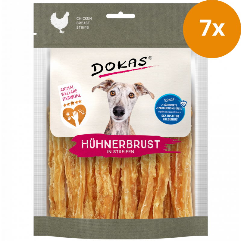 DOKAS Hühnerbrust in Streifen 170 g | Hundesnack