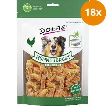 DOKAS Hühnerbrustfilet in Stückchen 200 g | Hundesnack