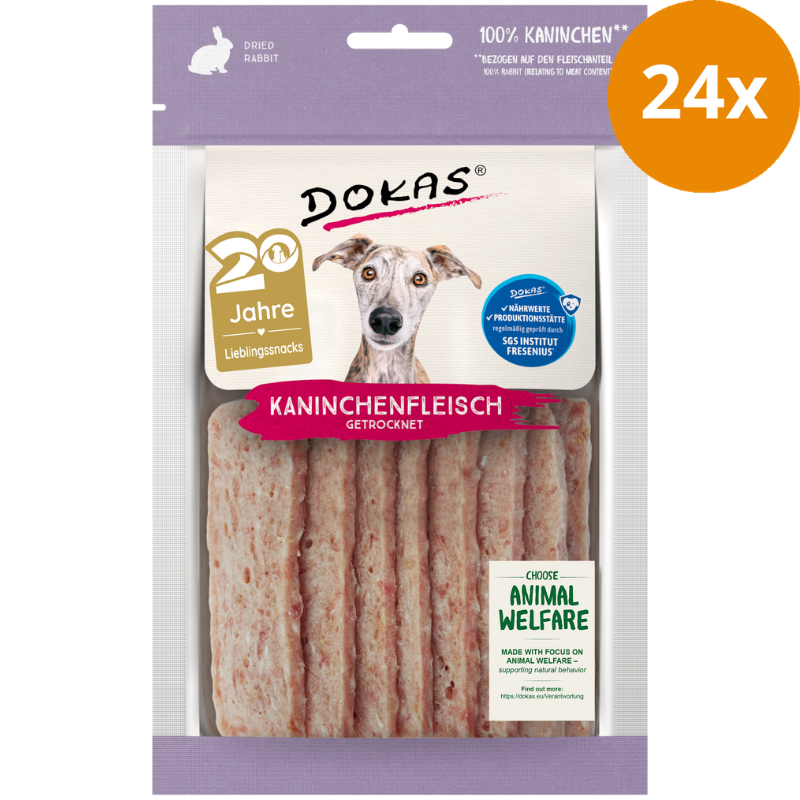 DOKAS Kaninchenfleisch 70 g | Hundesnack