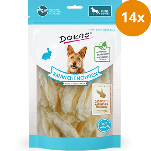 DOKAS Kaninchenohren 70 g | Hundesnack