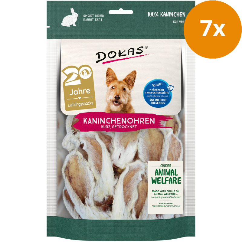 DOKAS Kaninchenohren 100 g | Hundesnack
