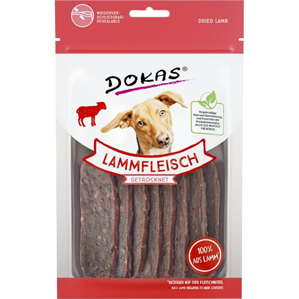 DOKAS Lammfleisch getrocknet 70 g | Hundesnack