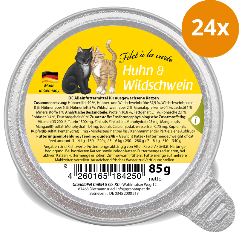 GranataPet Filet à la carte Huhn & Wildschwein 85 g