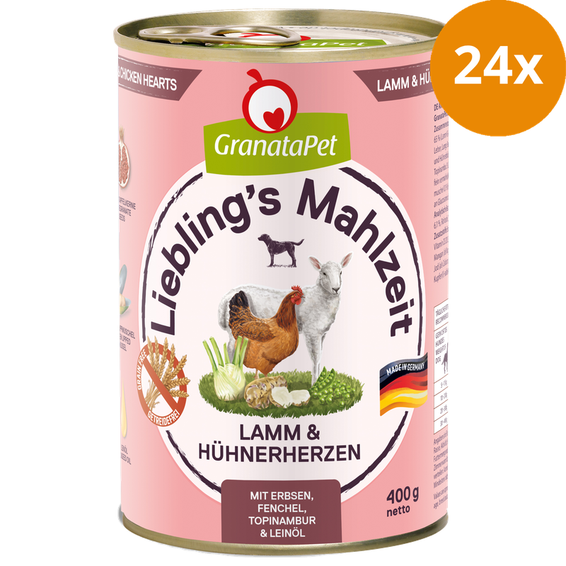 GranataPet Liebling's Mahlzeit Lamm & Hühnerherzen 400 g